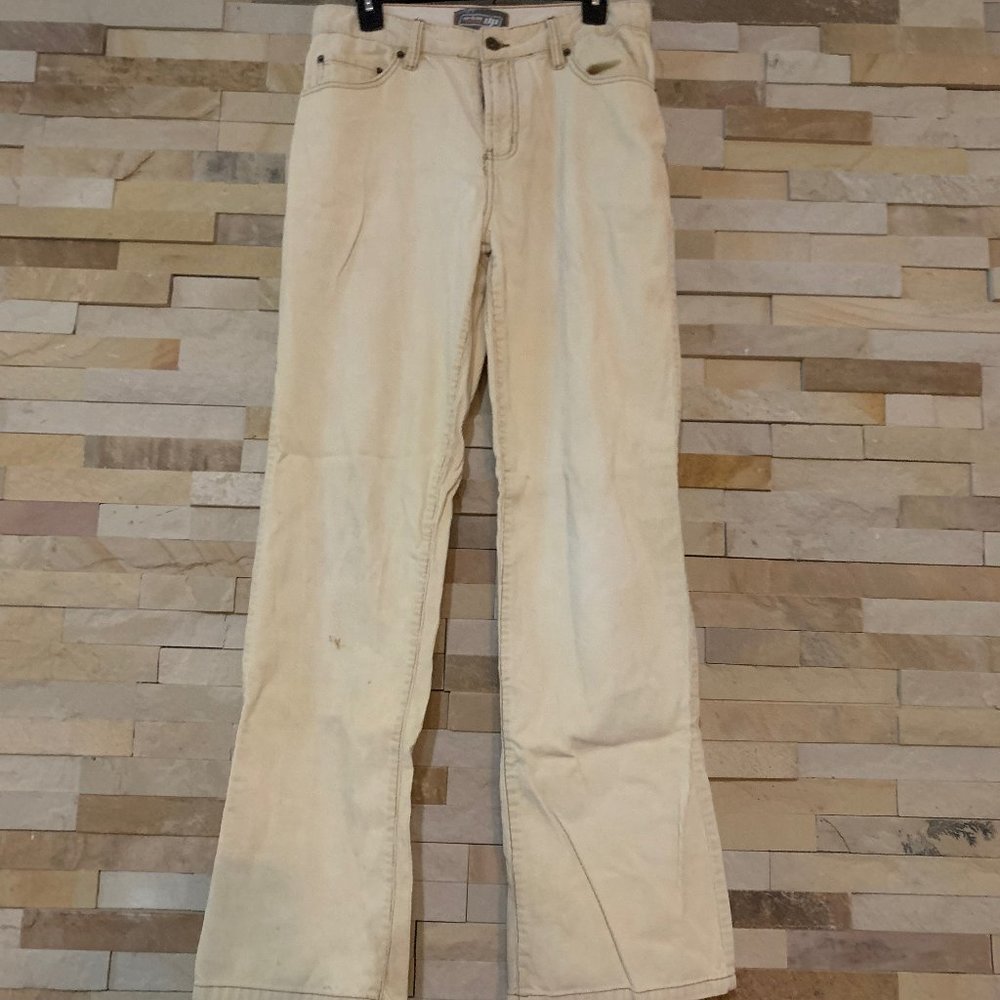 90's Y2K Vintage Corduroy Cream Mens Bootcut Pants 30 x 32